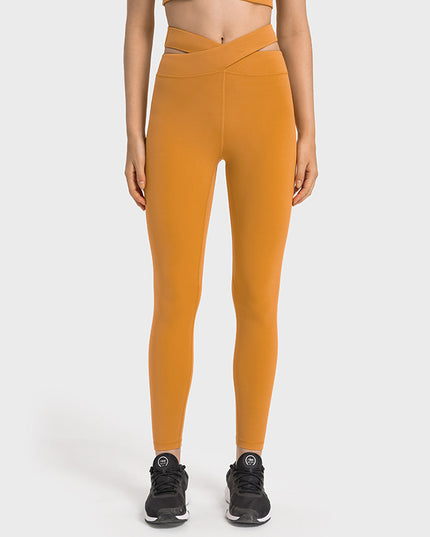 Cross Waist Head Yoga Pants Female Cutout