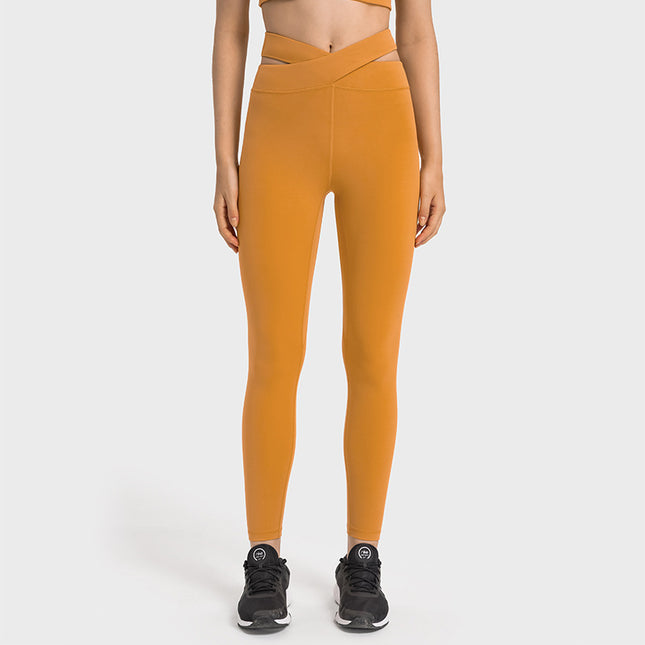 Cross Waist Head Yoga Pants Female Cutout