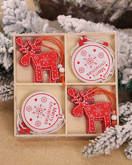 Christmas Snowflakes Wooden Pendants Xmas Tree Ornaments Home Hanging Decor Christmas Decorations