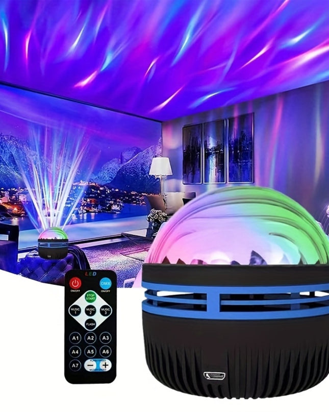 2 In 1 Northern Lights And Ocean Wave Projector With 14 Effects Of Galaxy Light For Game Rooms, Parties, Light Projector For Bedroom, Led Light Projector For Room Home Decorations