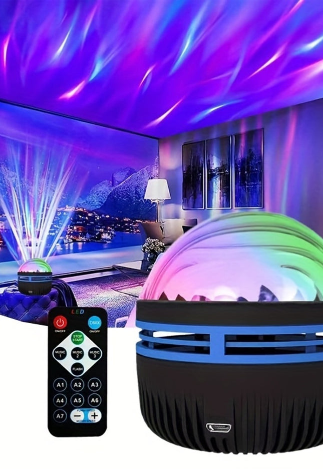 2 In 1 Northern Lights And Ocean Wave Projector With 14 Effects Of Galaxy Light For Game Rooms, Parties, Light Projector For Bedroom, Led Light Projector For Room Home Decorations