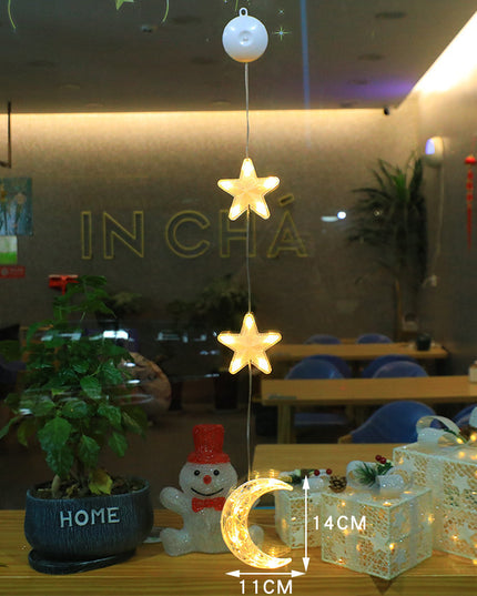 Christmas 3pcs LED Light Star Xmas Tree Hanging Window Ornaments Decoration For Home Xmas Navidad Christmas Decorations
