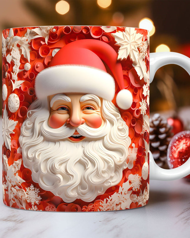 Christmas Theme Ceramic Mug 3D Santa Claus Coffee Cup Kitchen Gadgets