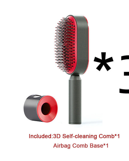 Self Cleaning Hair Brush For Women One-key Cleaning Hair Loss Airbag Massage Scalp Comb Anti-Static Hairbrush