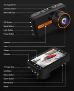 Dash Cam Câmera Frontal E Traseira Do Carro Dual Dashcam 1080P FHD
