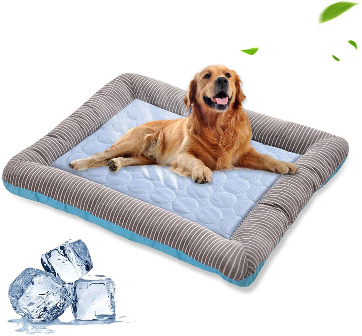 Blanket Ice Silk Cooling Pad for Pets - Here4you617Pet Cooling Pad Bed For Dogs Cats PuppyCJJT100652102BYBlueM