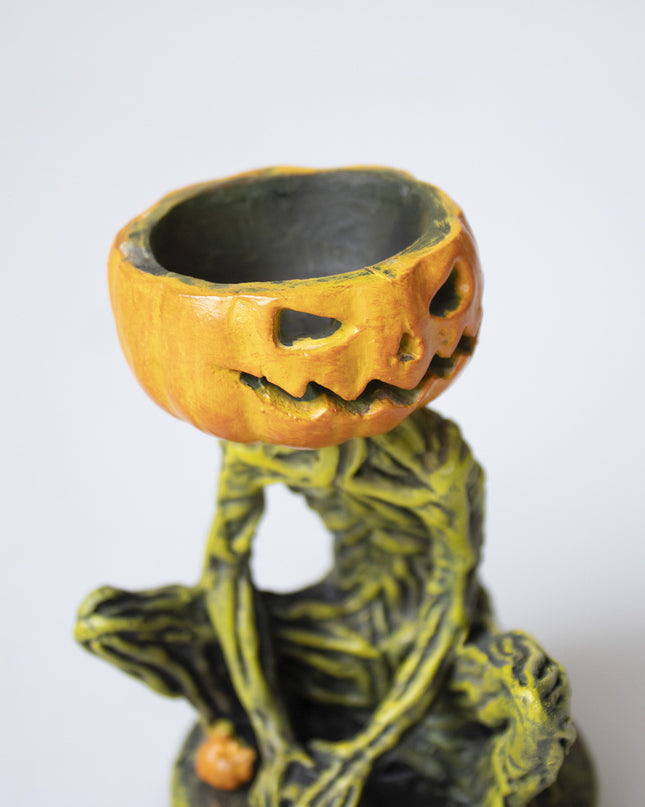Halloween Pumpkin Candlestick Resin Decorations