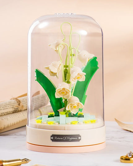 Rose Eternal Flower Building Block Jasmine Flower Assembled Music Box - Here 4 you