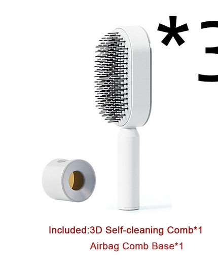 Self Cleaning Hair Brush For Women One-key Cleaning Hair Loss Airbag Massage Scalp Comb Anti-Static Hairbrush
