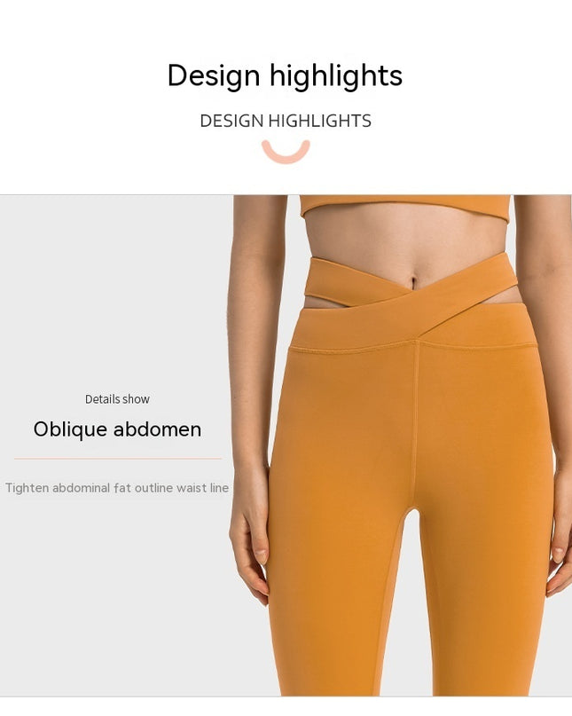 Cross Waist Head Yoga Pants Female Cutout