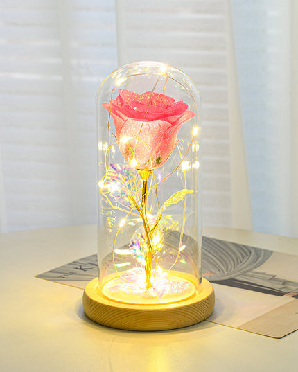 Valentines Day Gift  For Girlfriend Eternal Rose Flowers LED Light In Glass Cover Day Wedding Decoration Favors Mother Day Female Gift  Gift