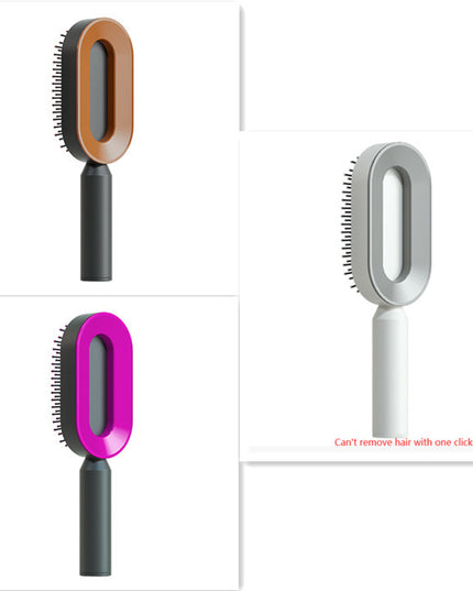 Self Cleaning Hair Brush For Women One-key Cleaning Hair Loss Airbag Massage Scalp Comb Anti-Static Hairbrush