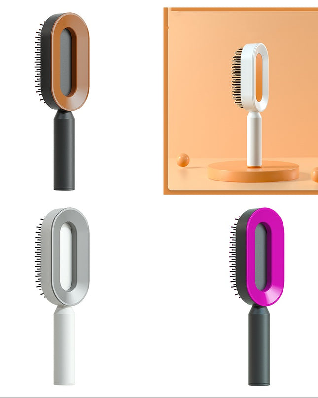Self Cleaning Hair Brush For Women One-key Cleaning Hair Loss Airbag Massage Scalp Comb Anti-Static Hairbrush