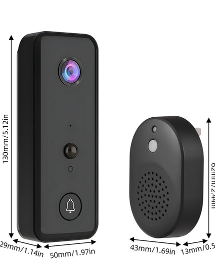 Doorbell Camera 2.4GHz WiFi 720P PIR Body Induction 140° Wide Angle Lens Door Camera