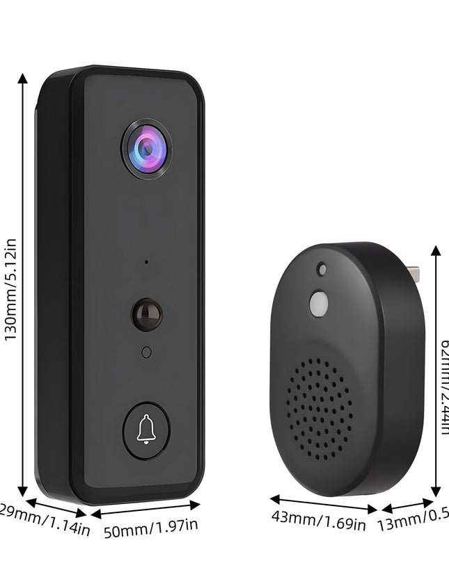 Doorbell Camera 2.4GHz WiFi 720P PIR Body Induction 140° Wide Angle Lens Door Camera