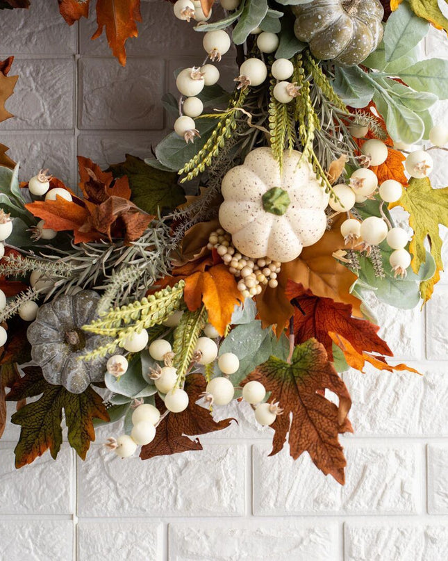 Halloween Thanksgiving Autumn Frost Leaf Pumpkin Simulation Garland Props Home Decor