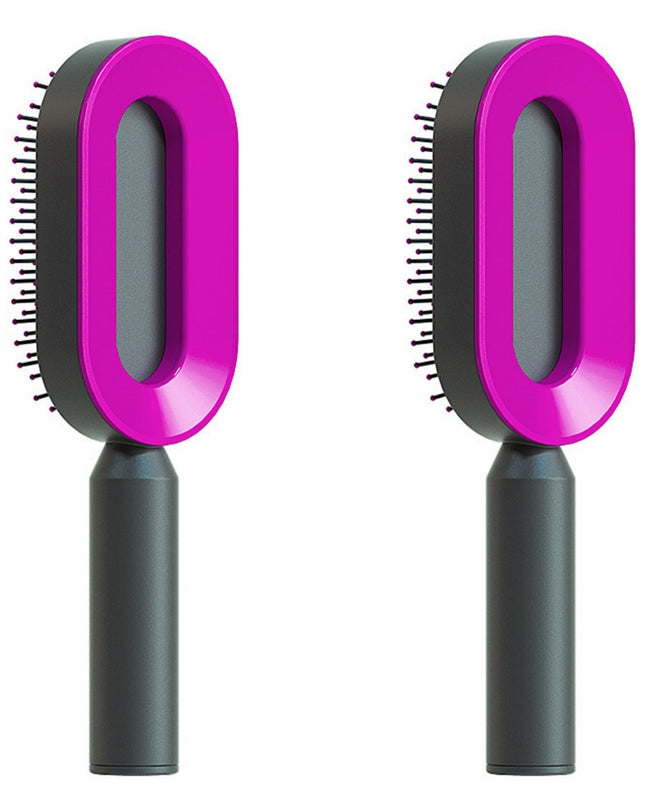Self Cleaning Hair Brush For Women One-key Cleaning Hair Loss Airbag Massage Scalp Comb Anti-Static Hairbrush