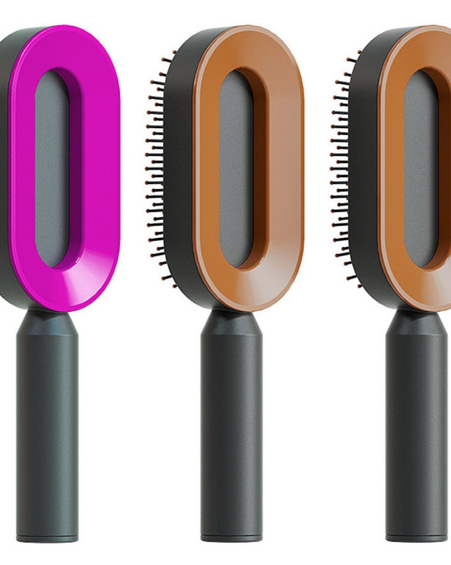 Self Cleaning Hair Brush For Women One-key Cleaning Hair Loss Airbag Massage Scalp Comb Anti-Static Hairbrush