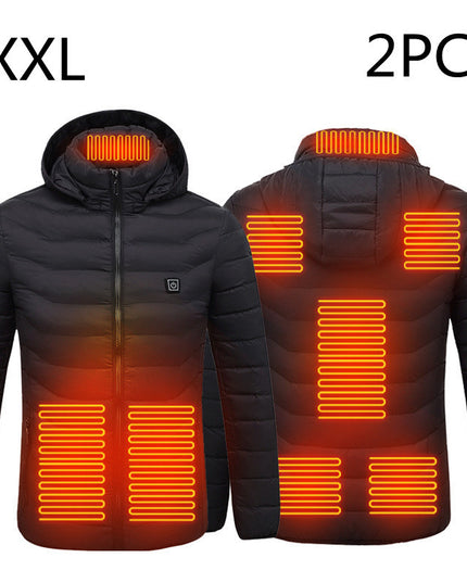 New Heated Jacket Coat USB Electric Jacket Cotton Coat Heater Thermal Clothing Heating Vest Men's Clothes Winter