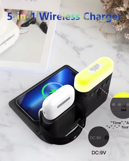 5 In 1 Multifunctional LED Light Mobile Phone Charging Station New Products For Multiple Devices Adapted For Chargers Adapters