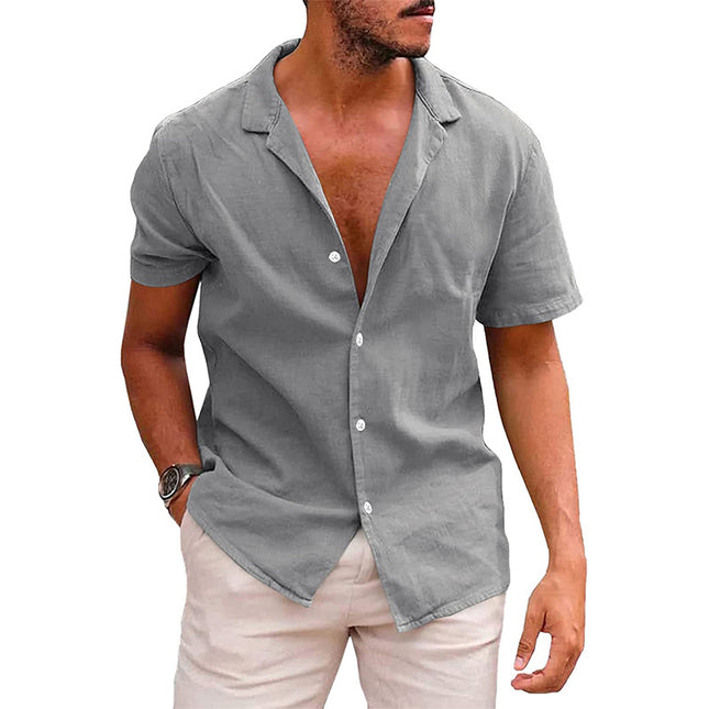 Men's Tops Casual Button Down Shirt Short Sleeve Beach Shirt Summer - Here 4 you