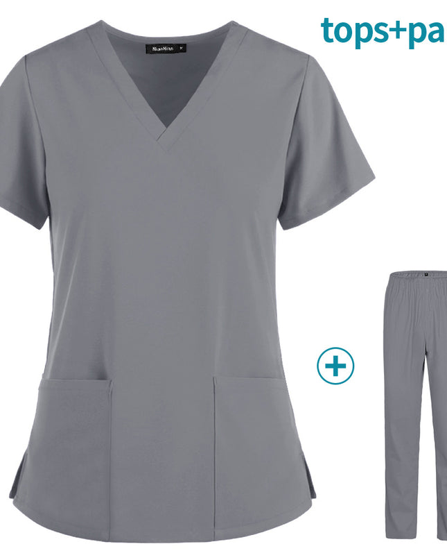 Stretch Slim Nurse Uniform Short-sleeved Summer Split Suit Overalls
