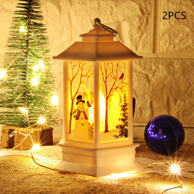 Lantern Santa Claus Snowman Light Merry Christmas Home Decor