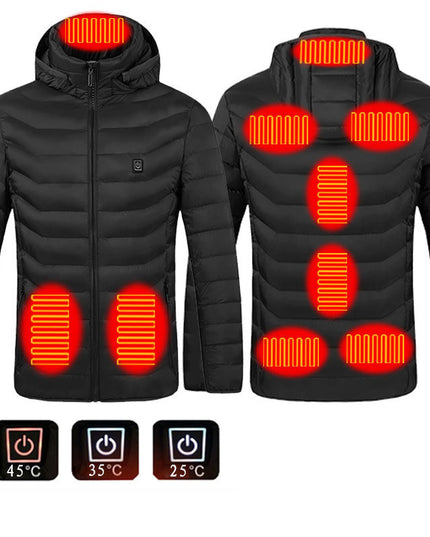 New Heated Jacket Coat USB Electric Jacket Cotton Coat Heater Thermal Clothing Heating Vest Men's Clothes Winter