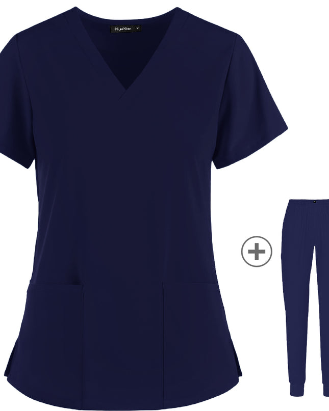 Stretch Slim Nurse Uniform Short-sleeved Summer Split Suit Overalls