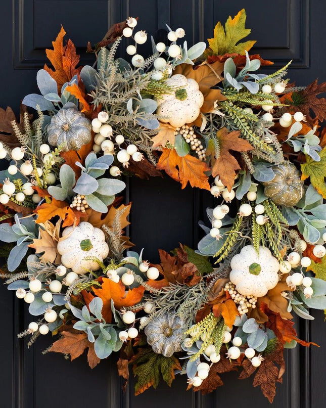 Halloween Thanksgiving Autumn Frost Leaf Pumpkin Simulation Garland Props Home Decor
