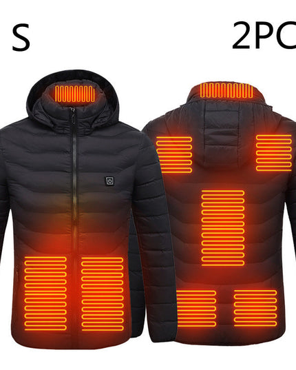 New Heated Jacket Coat USB Electric Jacket Cotton Coat Heater Thermal Clothing Heating Vest Men's Clothes Winter
