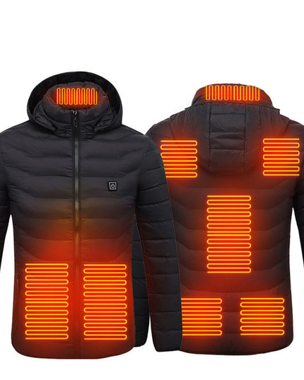 New Heated Jacket Coat USB Electric Jacket Cotton Coat Heater Thermal Clothing Heating Vest Men's Clothes Winter