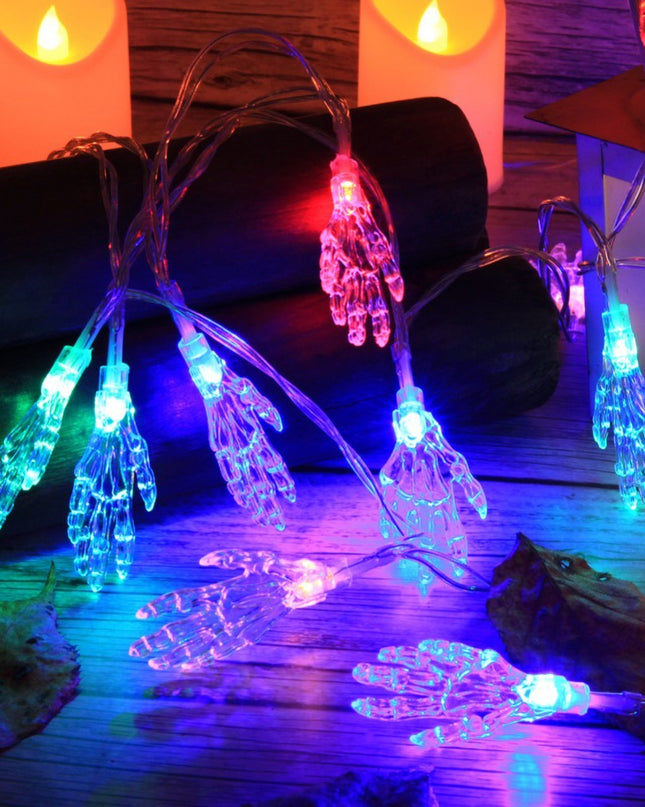LED String Lights Halloween Ghost Hand For Halloween Outdoor Waterproof Decorations Halloween Indoor Warm White Lamp Decorations