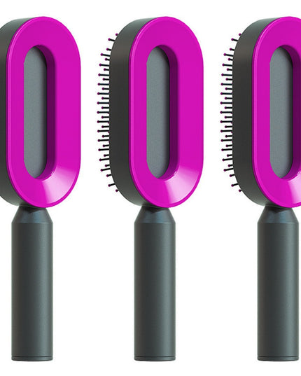Self Cleaning Hair Brush For Women One-key Cleaning Hair Loss Airbag Massage Scalp Comb Anti-Static Hairbrush