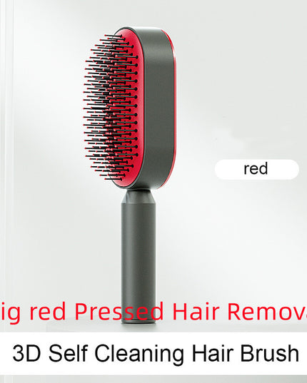 Self Cleaning Hair Brush For Women One-key Cleaning Hair Loss Airbag Massage Scalp Comb Anti-Static Hairbrush