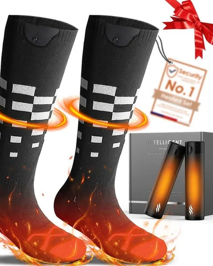 Heated Set Rechargeable - Heated Socks And Hand Warmers For Men - 2 Packs 6000mAh Electric Foot Warmers - Gifts For Camping, Hunting, Fishing And Outdoor Activities - Christmas Stocking Stuffers