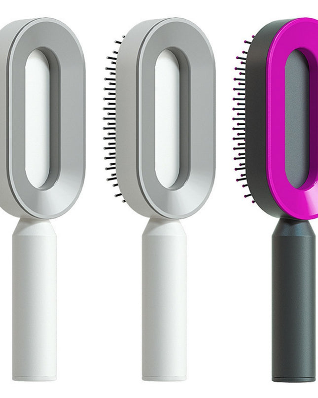 Self Cleaning Hair Brush For Women One-key Cleaning Hair Loss Airbag Massage Scalp Comb Anti-Static Hairbrush