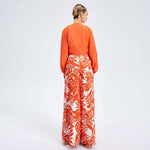 New Women's Temperament Print Pants V -neck Long Sleeve Two -piece Suit - Here 4 you