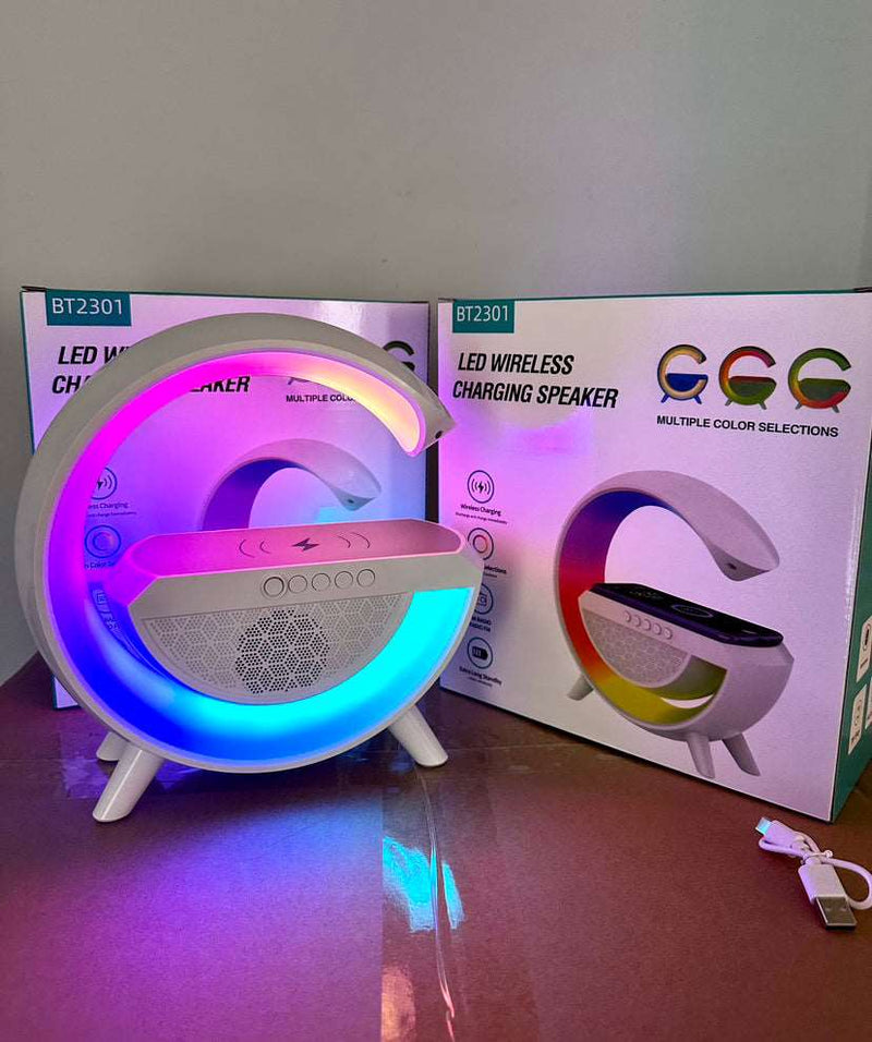 Colorful Bedside With Clock Light Wireless Charger - Here 4 you