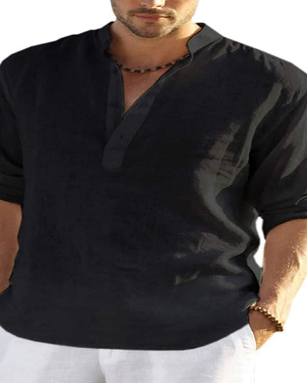 Men's Casual Long Sleeve Cotton linen shirt - Here 4 you