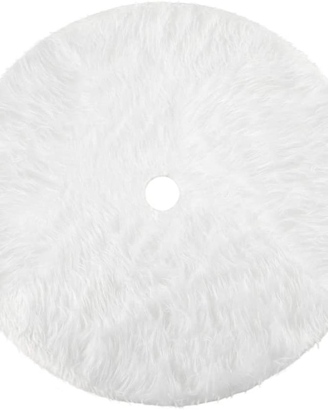 White Christmas Tree Skirt Plush Faux Fur Xmas Tree Merry Christmas Tree Decorations Navidad Home Decor