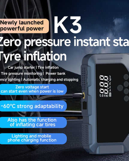 Car Battery Starter With Air Compressor 150PSI With Digital Tire Inflator 12V Car Battery (USA ONLY)