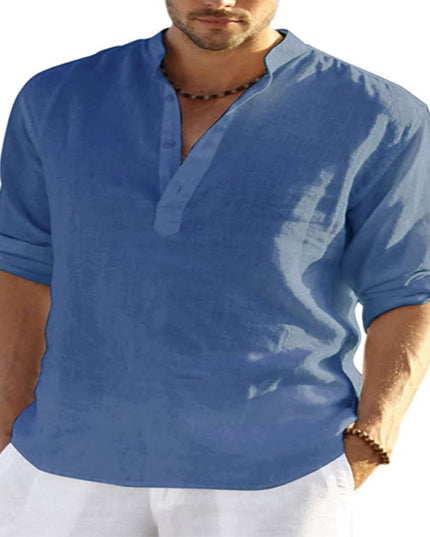 Men's Casual Long Sleeve Cotton linen shirt - Here 4 you