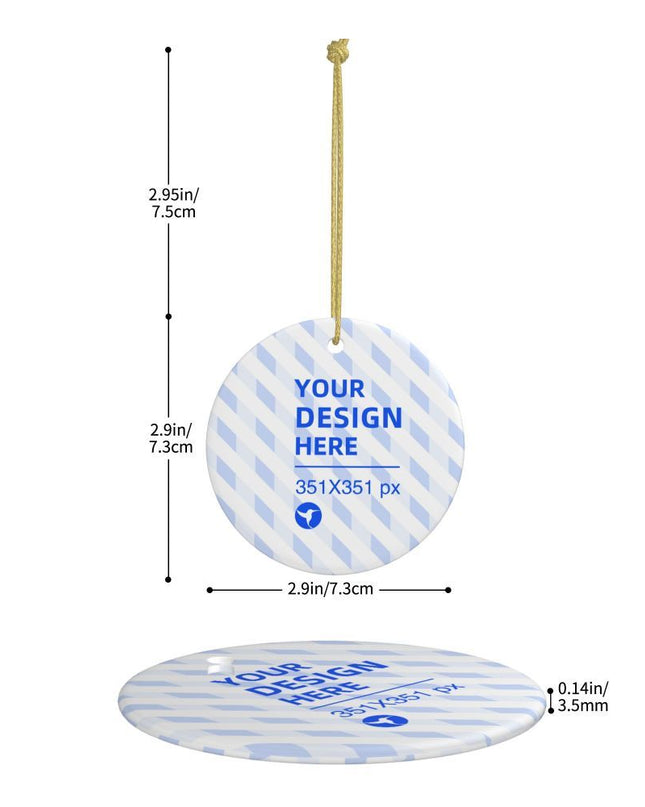 Home Decor Christmas Ceramic Round Pendant