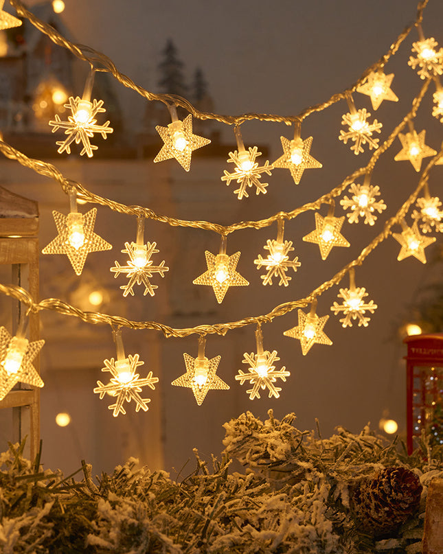 Snowflake String Light Garlands Christmas Tree Decorations
