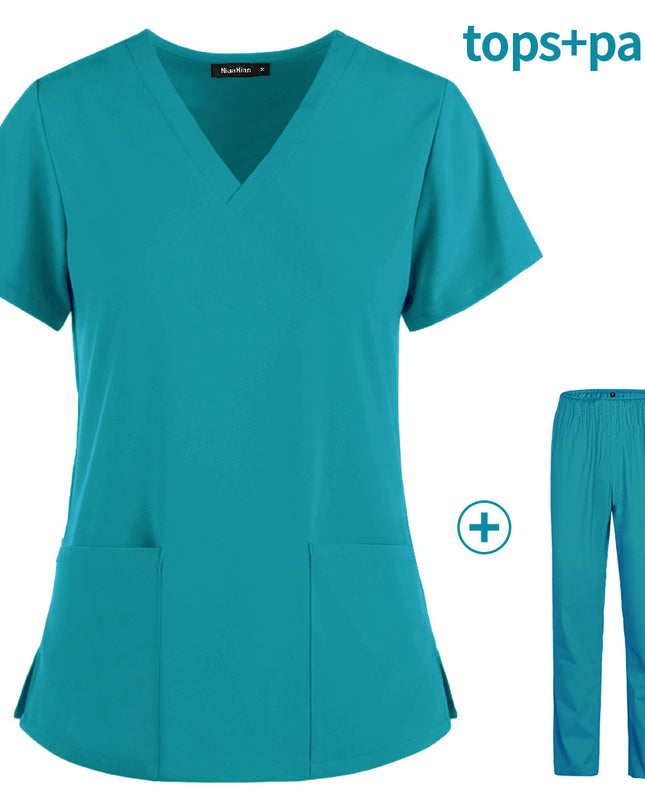 Stretch Slim Nurse Uniform Short-sleeved Summer Split Suit Overalls