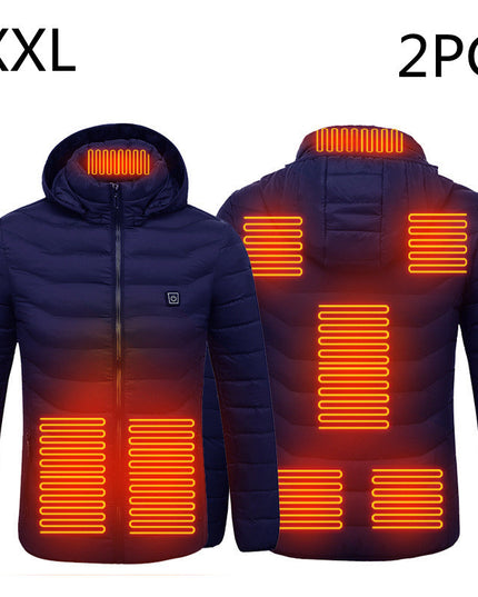 New Heated Jacket Coat USB Electric Jacket Cotton Coat Heater Thermal Clothing Heating Vest Men's Clothes Winter