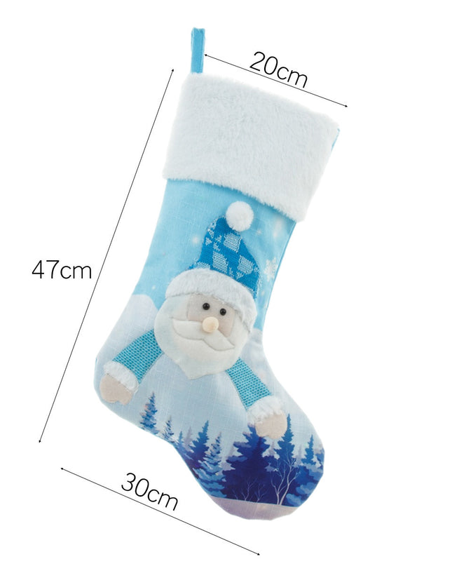 Glowing Large Christmas Stockings Gift Candy Bag With Lights, Christmas Decor for Home