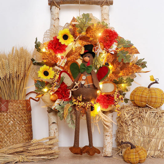 Thanksgiving Decor Luminous Wreath - Here4you617
