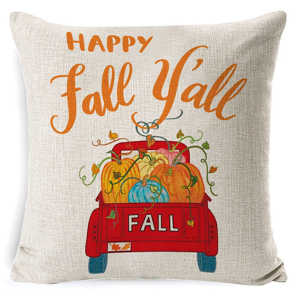 Thanksgiving pumpkin car sofa pillow - Here4you617